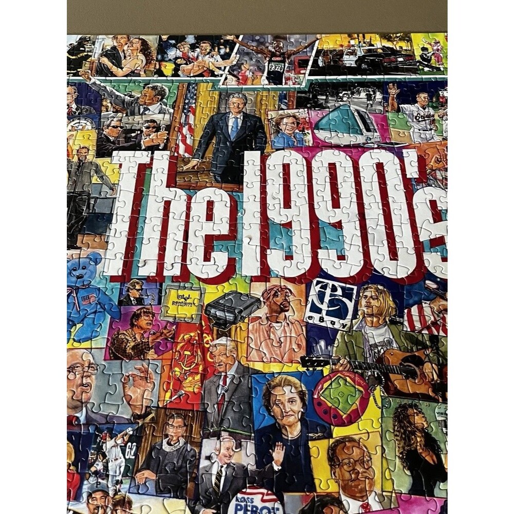 "The 1990's" Retro Themed 1000 Piece Puzzle by White Mountain Used Complete - Picture 6 of 8